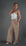 Khaki High Waisted White Rim Straight Leg Trousers - Lyonkusol