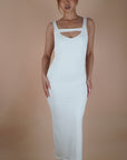 White Matrix - Cut Out Maxi Dress - Lyonkusol