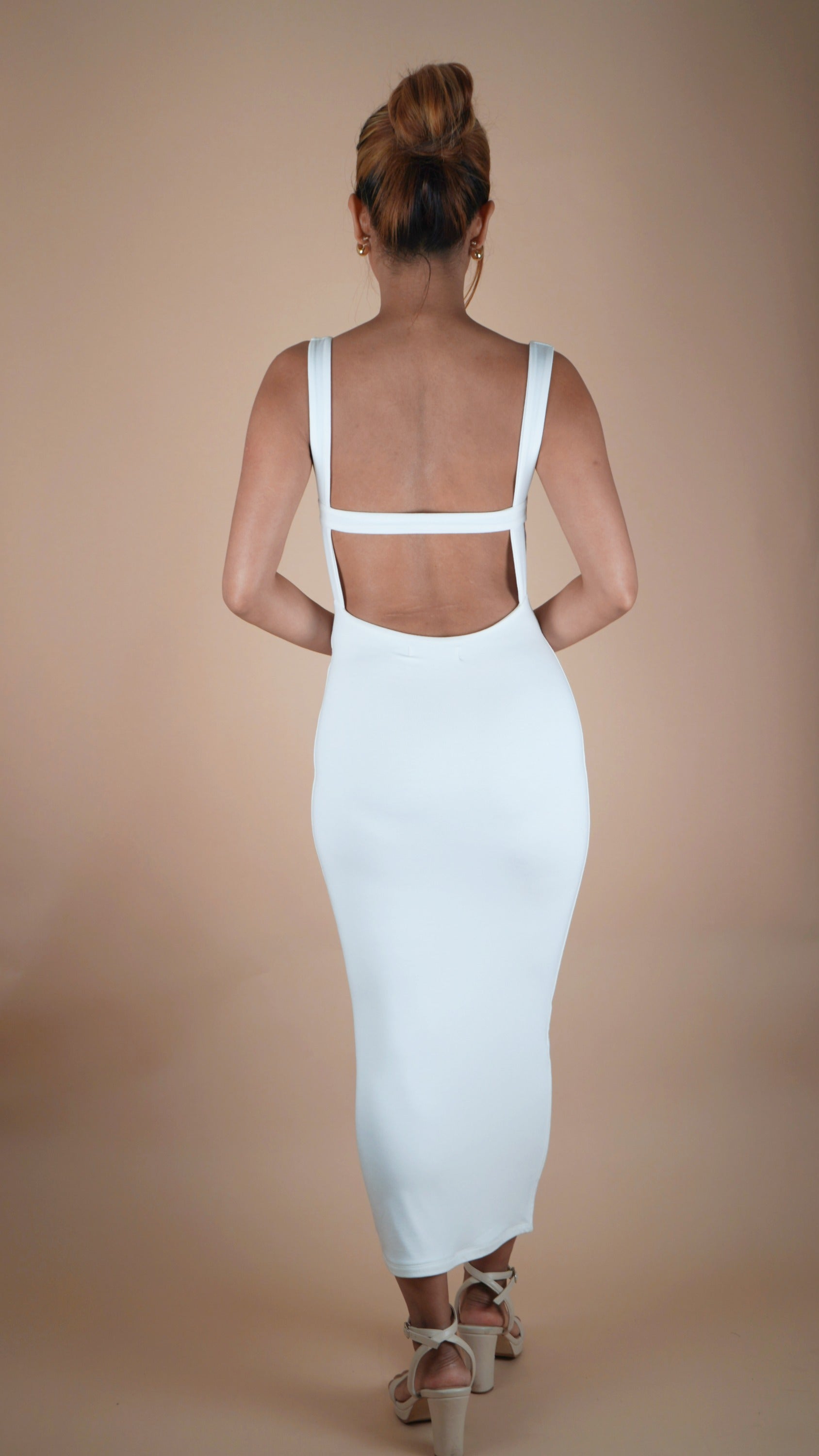 White Matrix - Cut Out Maxi Dress - Lyonkusol