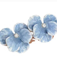 Sky Blue Sweet Flower Earrings - Lyonkusol