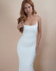 White Good Girl Gone Bad - Strappy Cross Back Maxi Dress - Lyonkusol