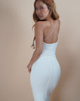 White Good Girl Gone Bad - Strappy Cross Back Maxi Dress - Lyonkusol