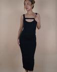 Black Matrix - Cut Out Maxi Dress - Lyonkusol