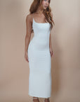 White Good Girl Gone Bad - Strappy Cross Back Maxi Dress - Lyonkusol