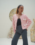 Baby Pink Tweed Jacket - side