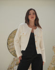 White Tweed Jacket - Lyonkusol