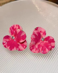 Vibrant Pink Sweet Flower Earrings - Lyonkusol