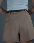 Khaki High Waisted Shorts - Lyonkusol