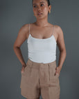 Khaki High Waisted Shorts - Lyonkusol