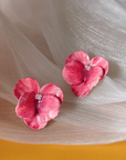 Vibrant Pink Sweet Flower Earrings - Lyonkusol